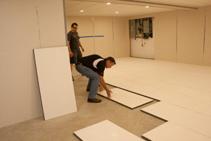 Installing insulated subfloor panels in Monroeville
